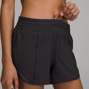 Black Lululemon Hotty Hot High-Rise Lined Shorts